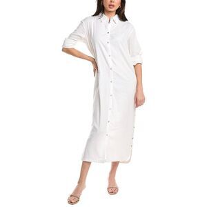 Point Womens  Linen-Blend Shirtdress